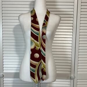 Vintage Multicolor Abstract Retro 80’s 90’s Silk Wide Short Men Necktie 56”
